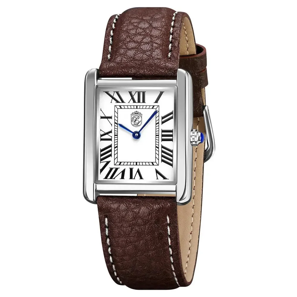 Swiss Tank Style Mens Watch Pierre Lucerne Brown‎ Band
